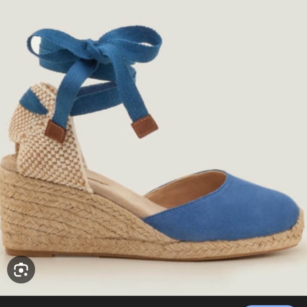 Boden Blue Wedge Espadrilles
